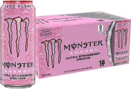Clearance Sale – Monster Energy Ultra Strawberry Dreams. Sugar Free Energy Drink. 16 Ounce (Pack of 15)